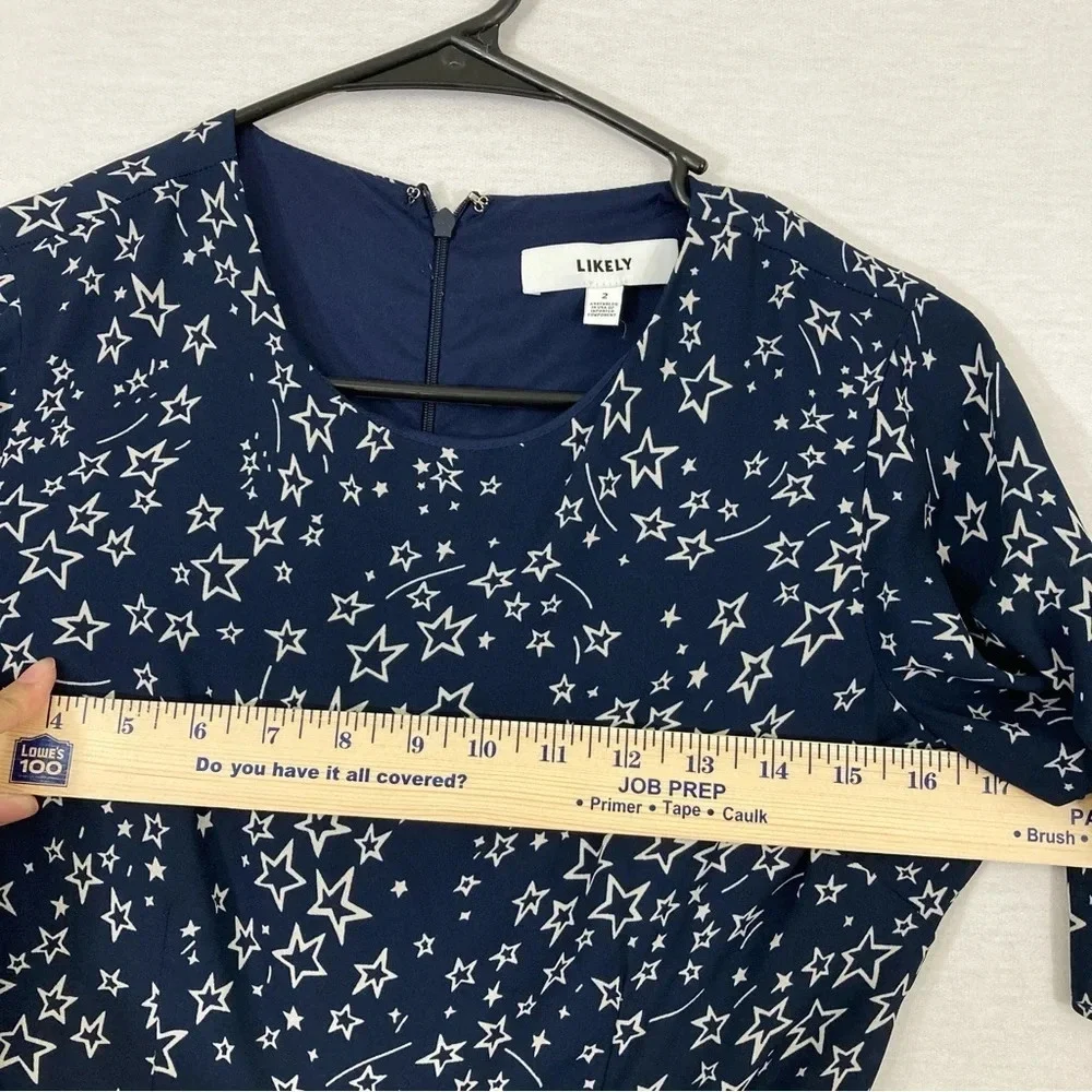 Likely size 2 Navy White Delilah Star Print Wrap Rompers‎ Feminine Romantic